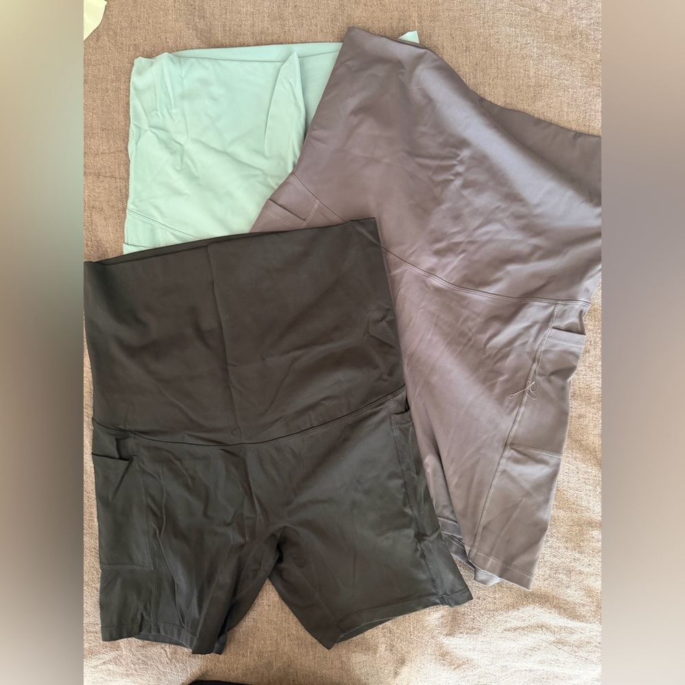 Women's Maternity Biker Shorts - Black, Gray, Mint